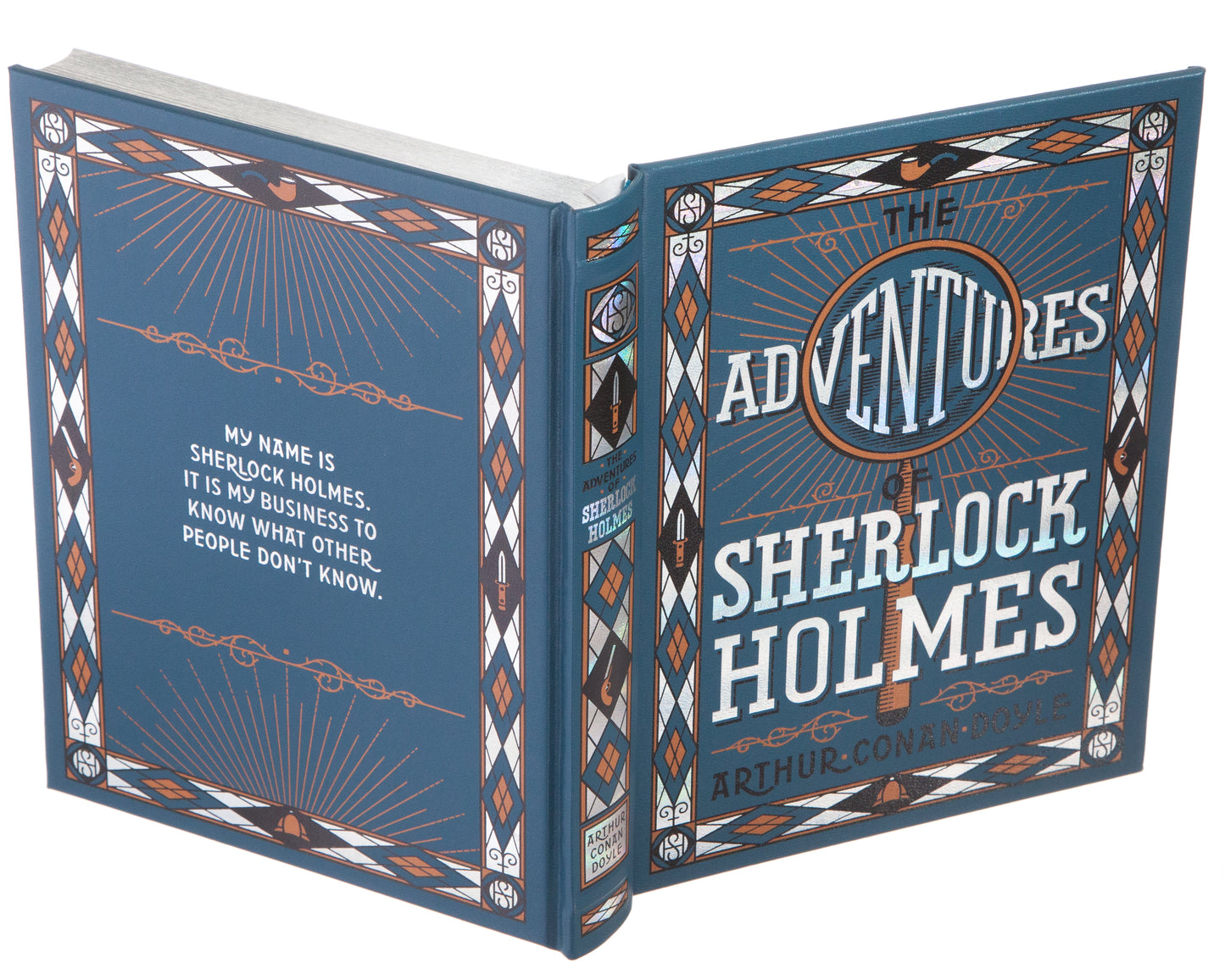 The Adventures of Sherlock Holmes by Arthur Conan Doyle (Blue) (Leather-bound)