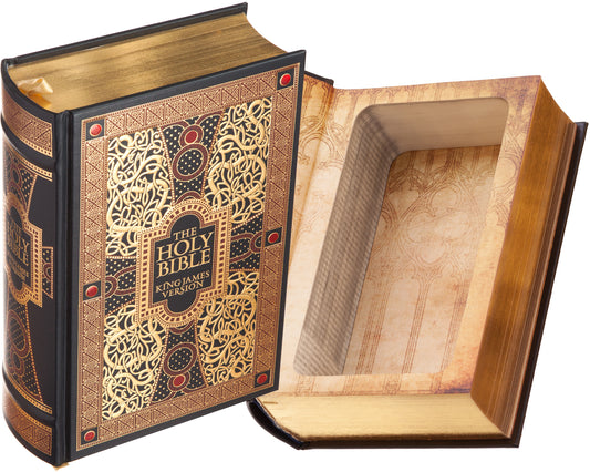 Hollow Book Safe: The Holy Bible - King James Version (Leather-bound)