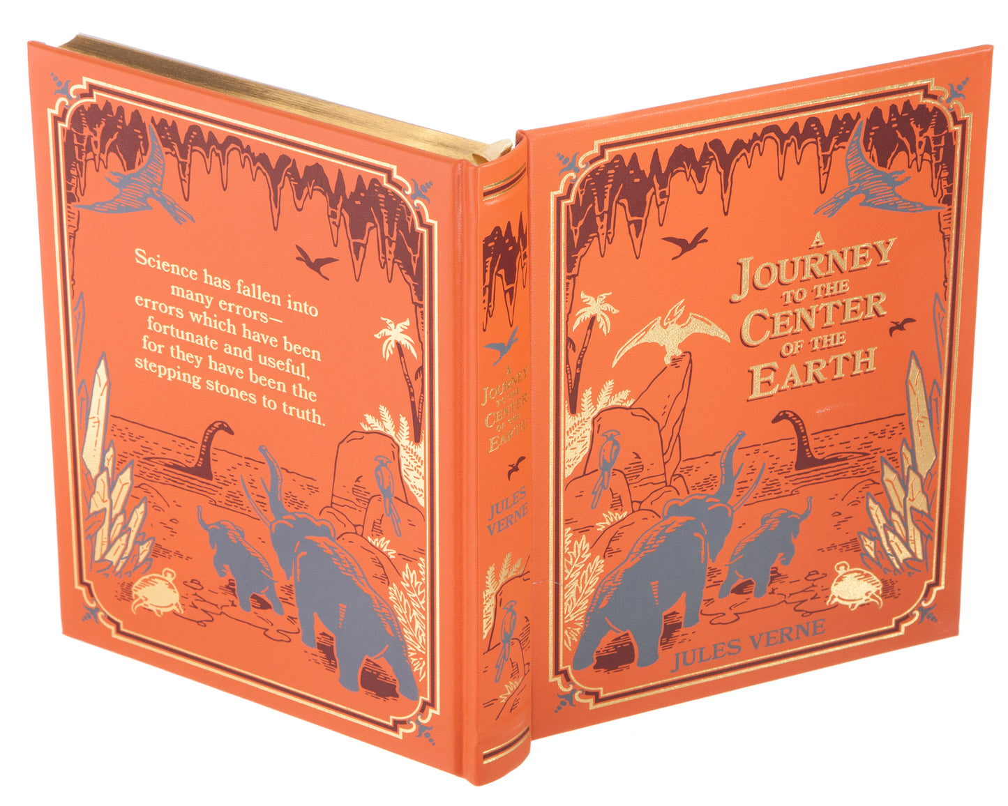 Hollow Book Safe: A Journey to the Center of the Earth by Jules Verne (Leather-bound)