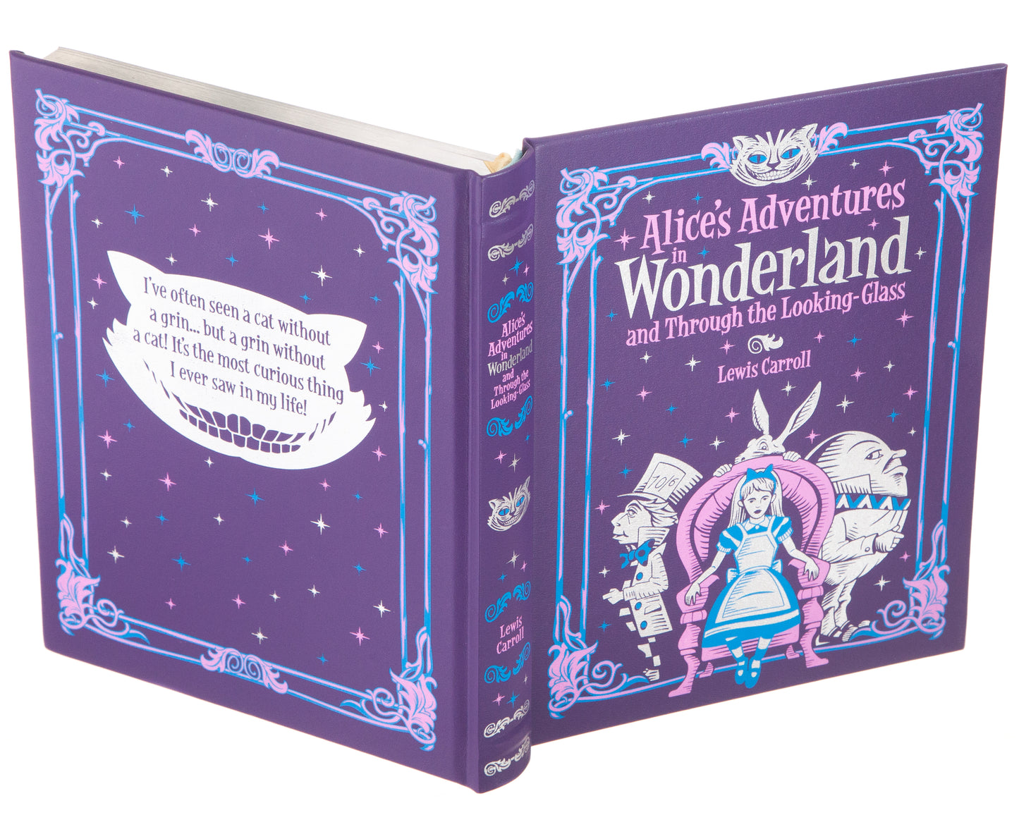 Hollow Book Safe: Alice's Adventures in Wonderland by Lewis Carroll (Purple) (Leather-bound)