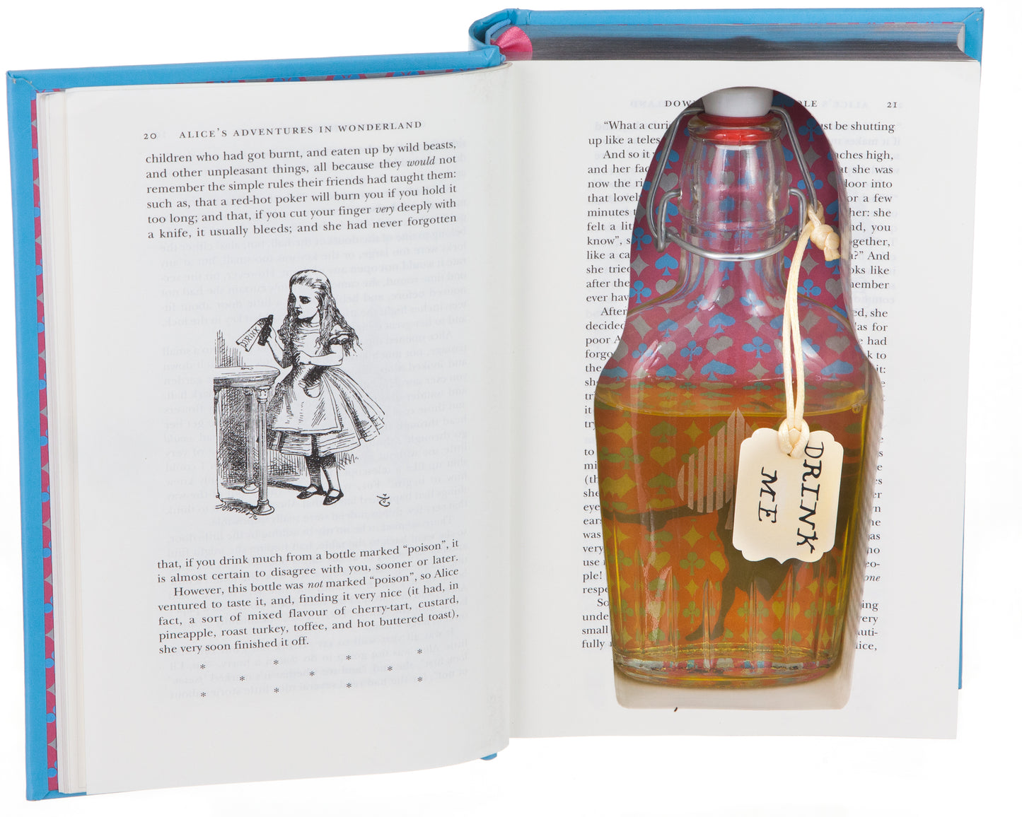 Alice "Drink Me" Alice's Adventures in Wonderland by Lewis Carroll (Leather-bound) (Flask Included)