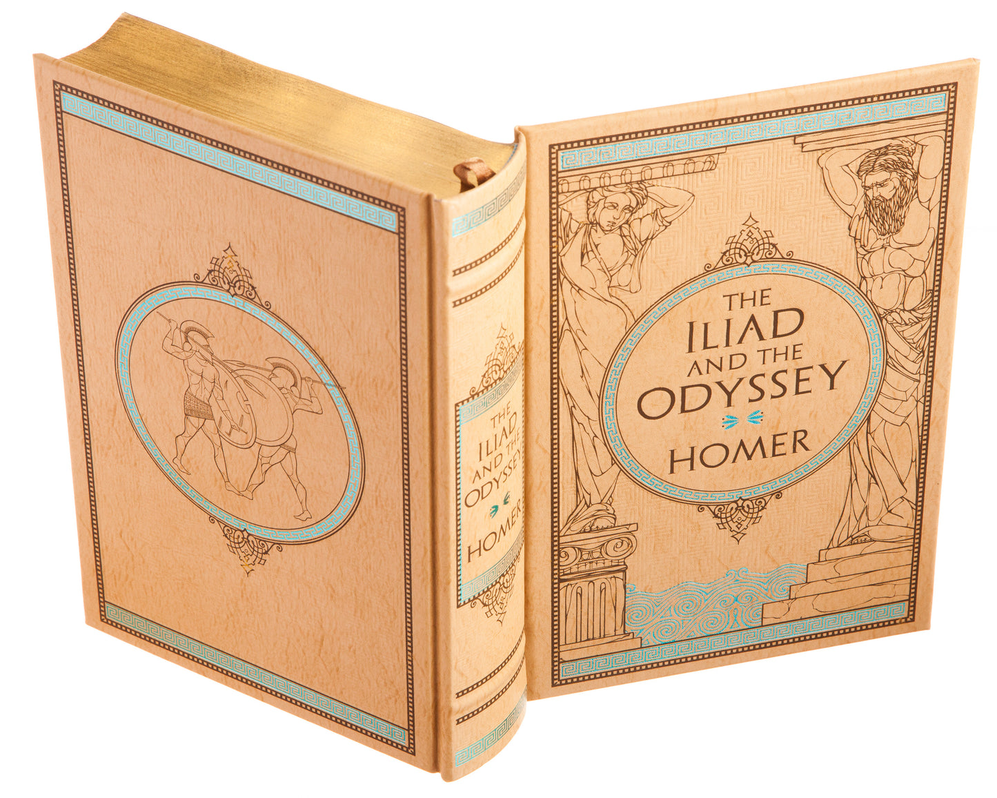 The Iliad and the Odyssey by Homer (Leather-bound) (Flask Included)