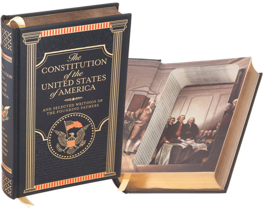 Hollow Book Safe: The Constitution of the United States of America by The Founding Fathers (Leather-bound)