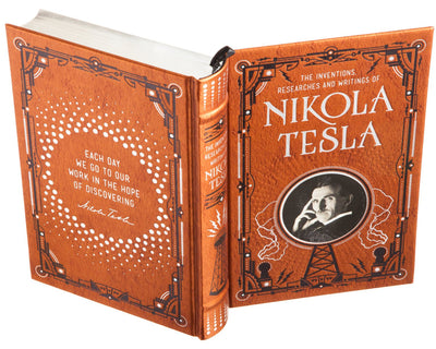 Hollow Book Safe: Nikola Tesla, The Inventions Researches and Writings of (Leather-bound)