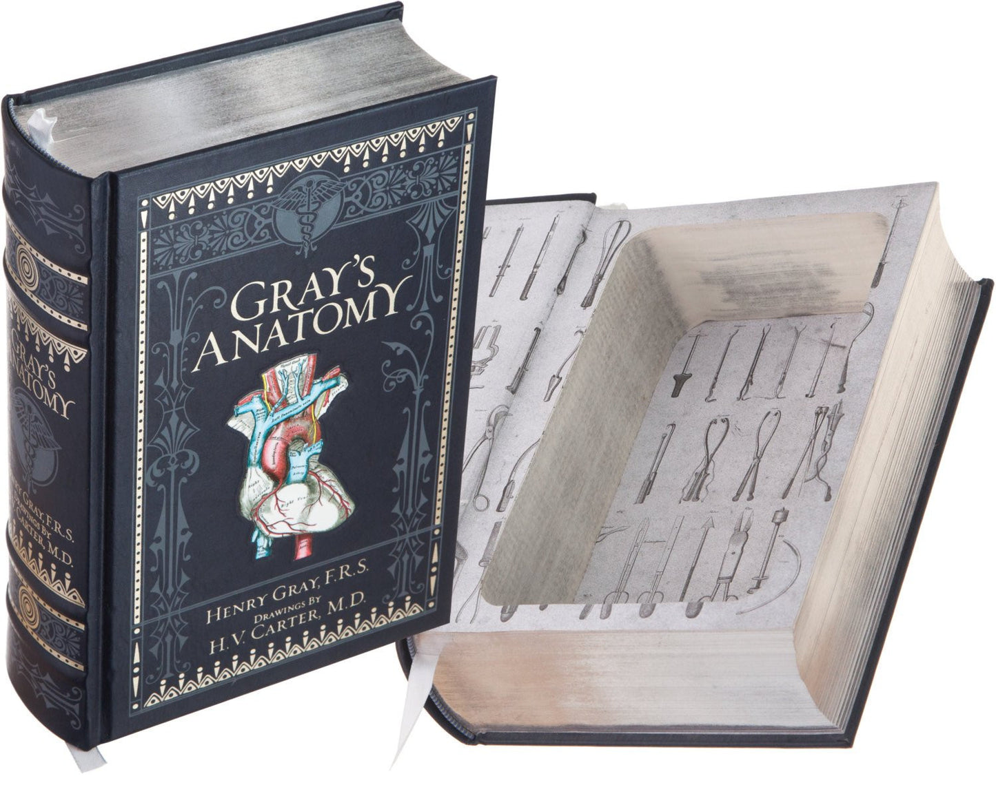 Hollow Book Safe: Gray's Anatomy by Henry Gray, F.R.S. with Drawings by H.V. Carter, M.D. (Leather-bound)