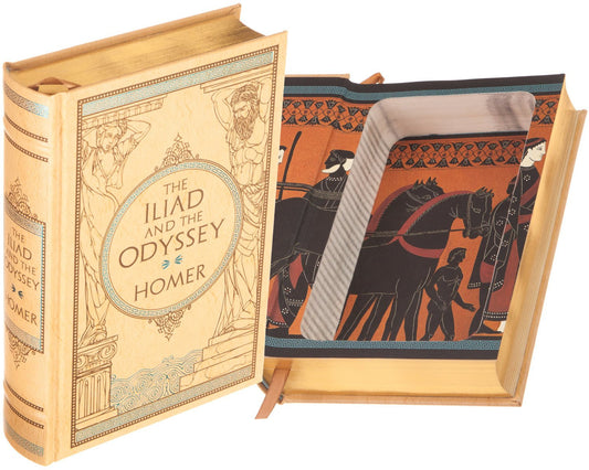 Hollow Book Safe: The Iliad and the Odyssey by Homer (Leather-bound)